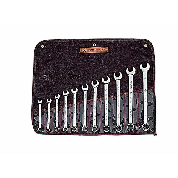 Wright Tool E911 Sae Full Polish Combination Wrench Set, 3/8" To 1" (11-Piece) E911